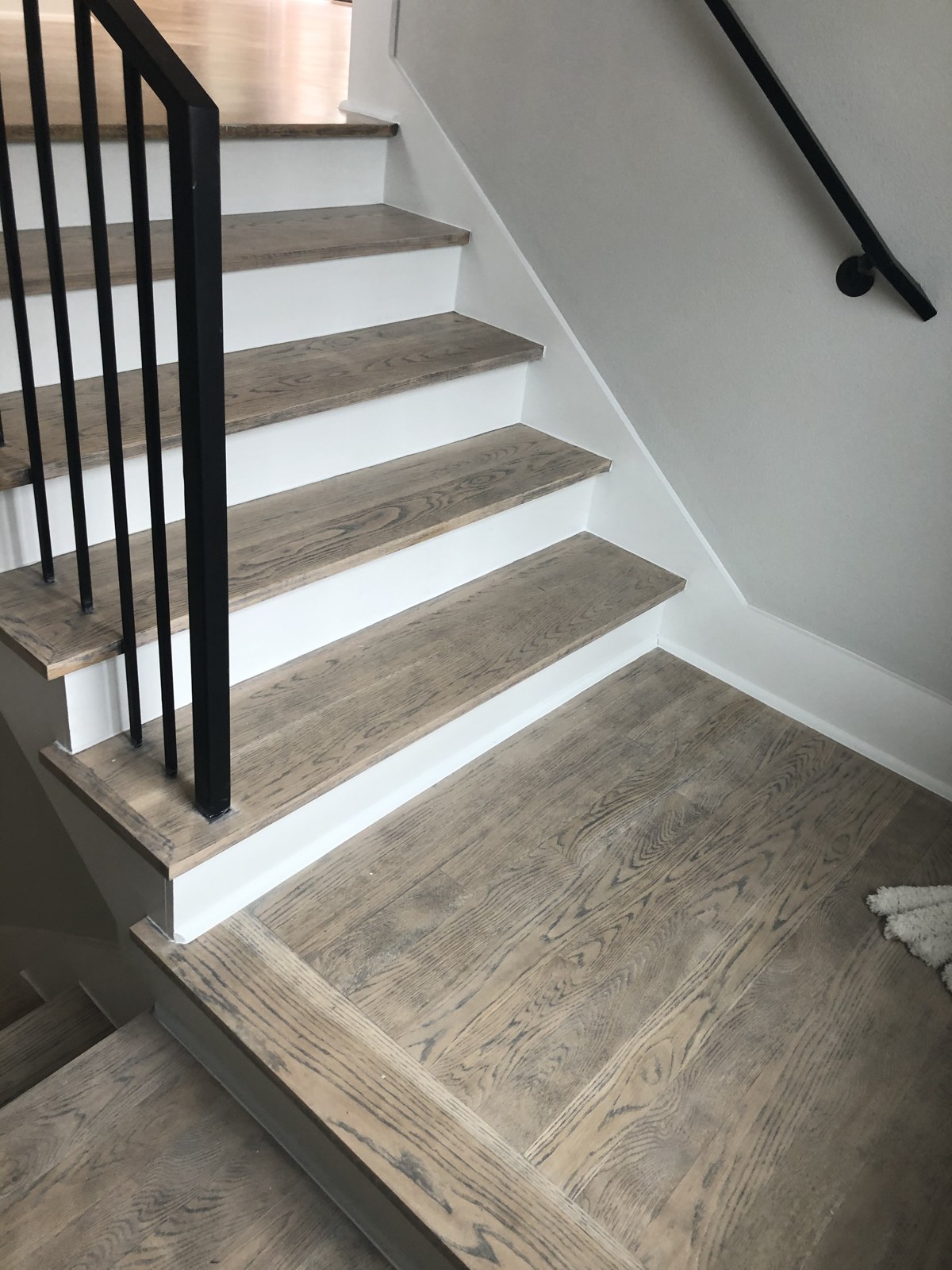 Custom hardwood staircase treads